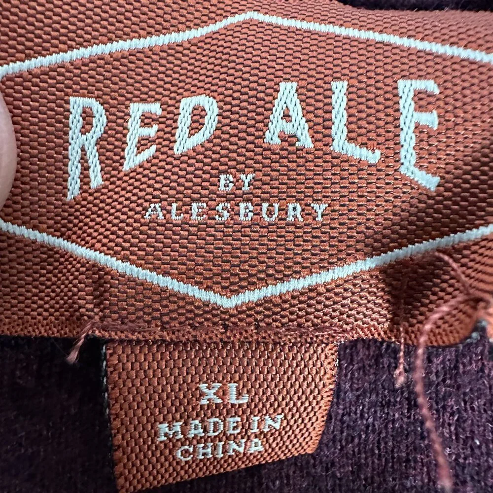 Red Ale By Alesbury Men's Burgundy Heather Sweater XL Crew Neck Long Sleeve